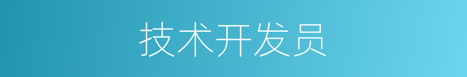 技术开发员的同义词