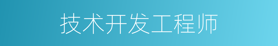 技术开发工程师的同义词