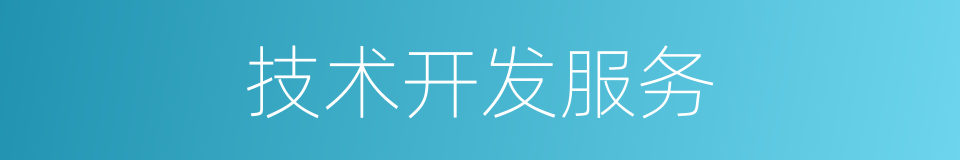 技术开发服务的同义词