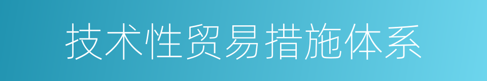 技术性贸易措施体系的同义词