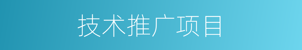 技术推广项目的同义词