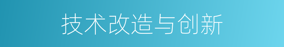 技术改造与创新的同义词