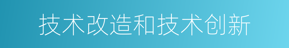 技术改造和技术创新的同义词