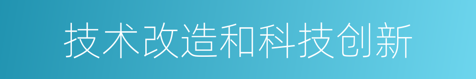 技术改造和科技创新的同义词