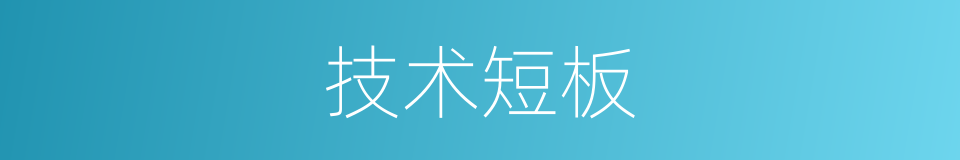技术短板的同义词
