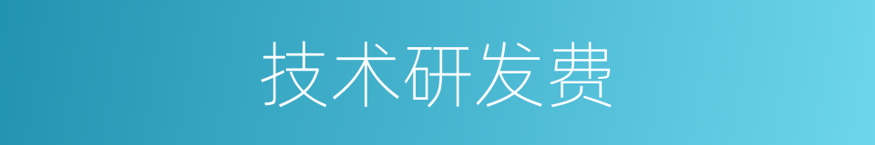 技术研发费的同义词