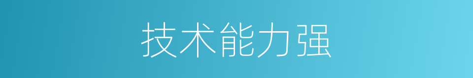 技术能力强的同义词