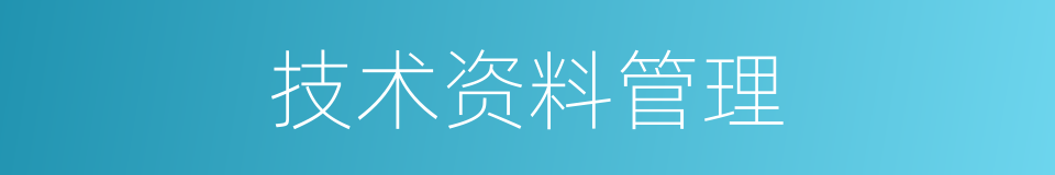 技术资料管理的同义词