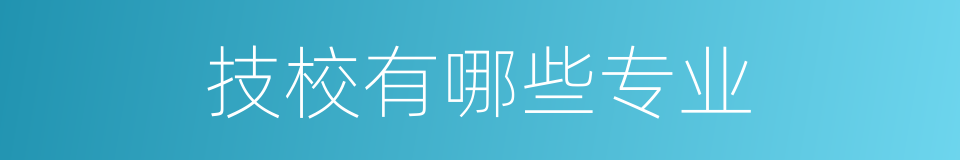 技校有哪些专业的同义词