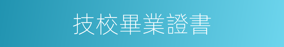 技校畢業證書的同義詞