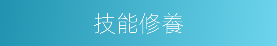 技能修養的同義詞