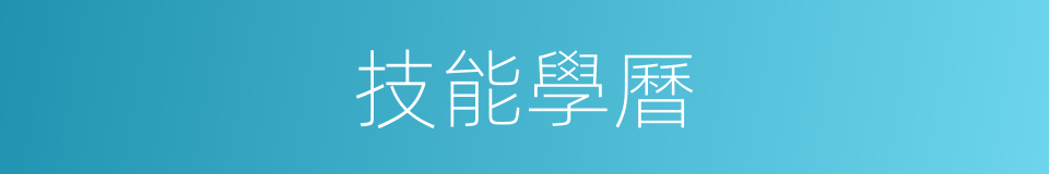 技能學曆的同義詞