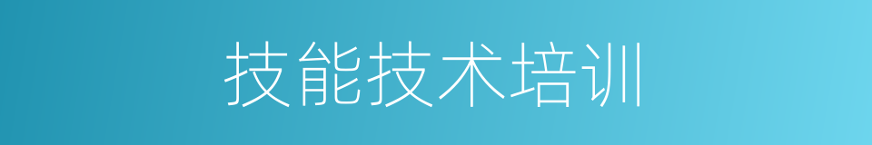 技能技术培训的同义词
