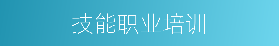 技能职业培训的同义词
