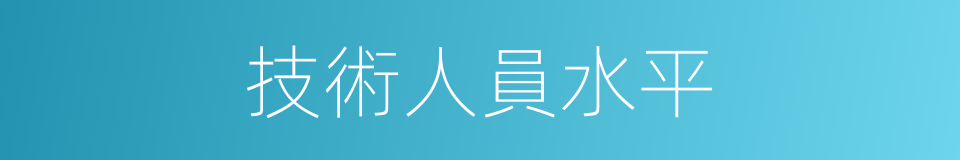 技術人員水平的同義詞