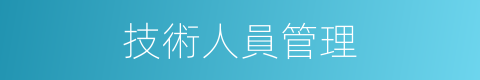 技術人員管理的同義詞
