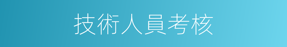 技術人員考核的同義詞