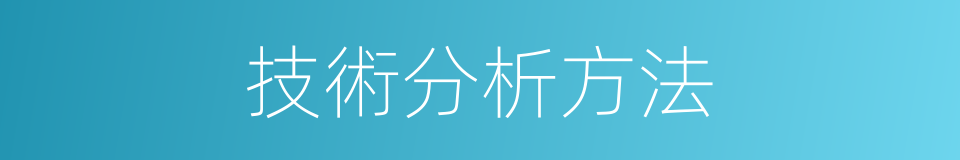 技術分析方法的同義詞