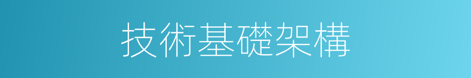 技術基礎架構的同義詞