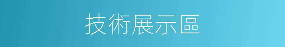 技術展示區的同義詞