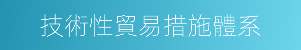 技術性貿易措施體系的同義詞