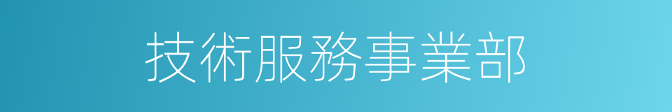 技術服務事業部的同義詞