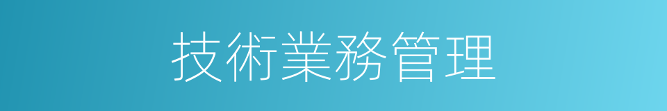 技術業務管理的同義詞