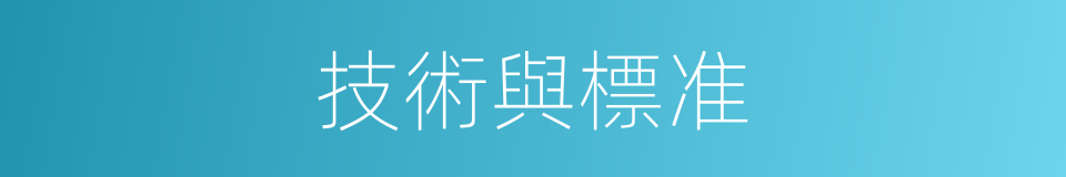 技術與標准的同義詞