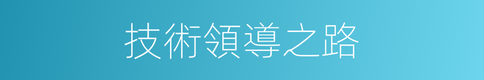 技術領導之路的同義詞