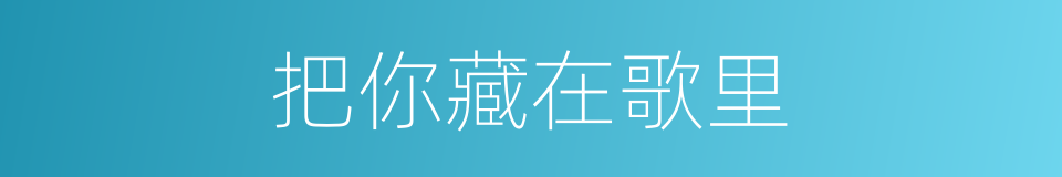 把你藏在歌里的同义词