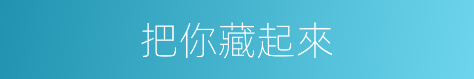 把你藏起來的同義詞