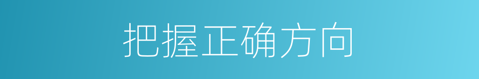 把握正确方向的同义词