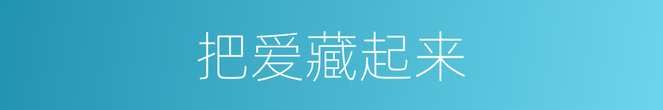 把爱藏起来的同义词
