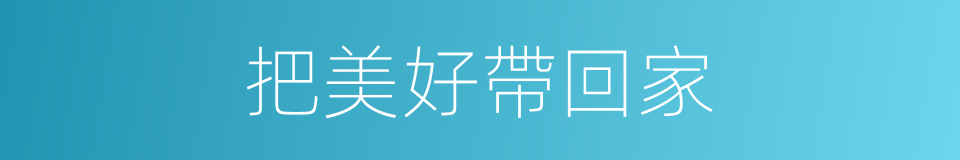 把美好帶回家的同義詞