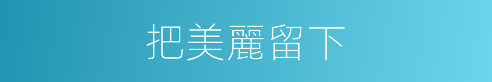 把美麗留下的同義詞