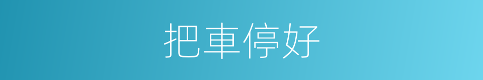 把車停好的同義詞