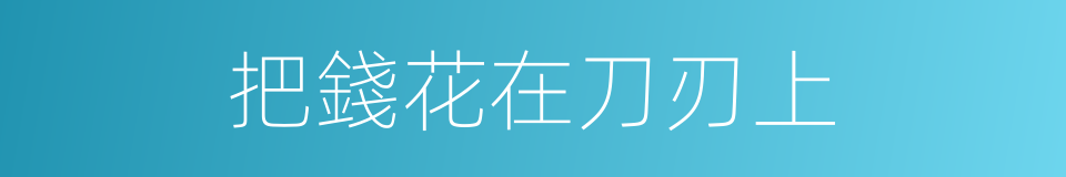 把錢花在刀刃上的同義詞