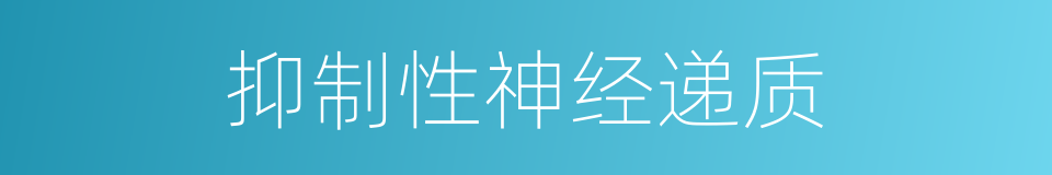 抑制性神经递质的同义词