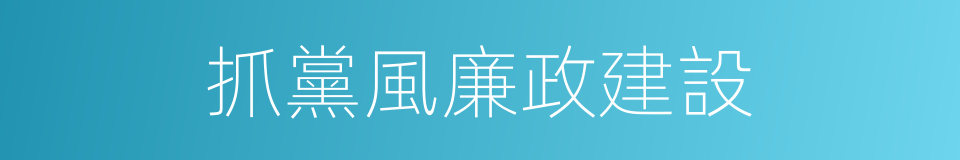 抓黨風廉政建設的同義詞