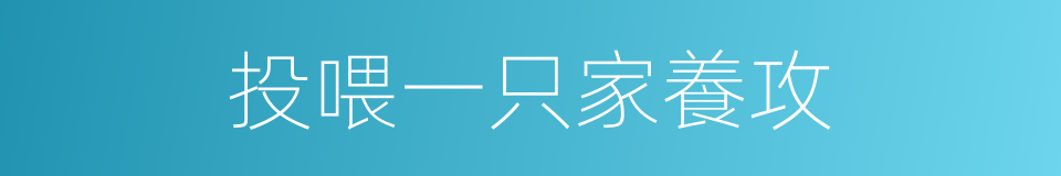 投喂一只家養攻的同義詞