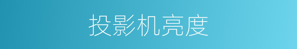 投影机亮度的同义词