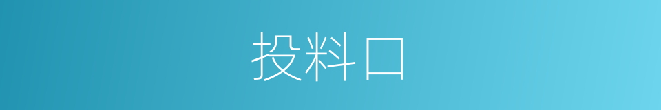 投料口的同义词
