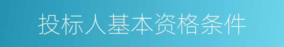 投标人基本资格条件的同义词