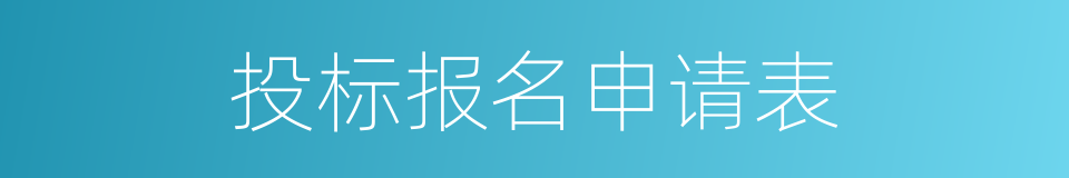 投标报名申请表的同义词