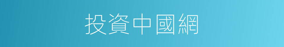 投資中國網的同義詞