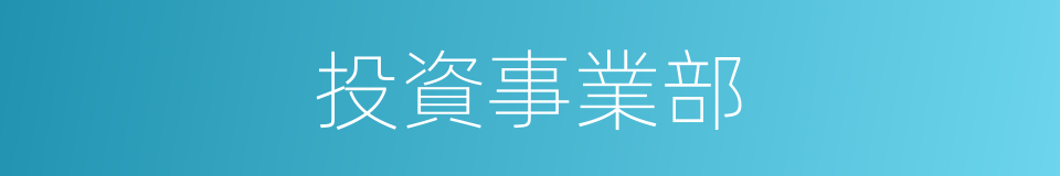 投資事業部的同義詞