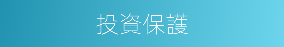 投資保護的同義詞