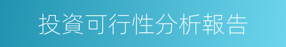投資可行性分析報告的同義詞