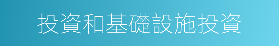 投資和基礎設施投資的同義詞