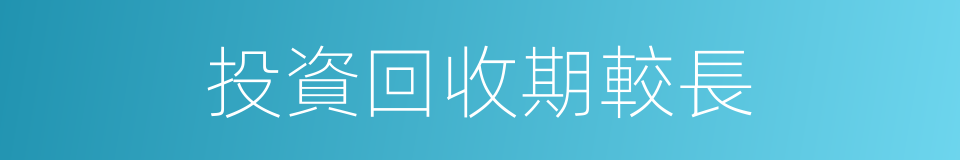 投資回收期較長的同義詞